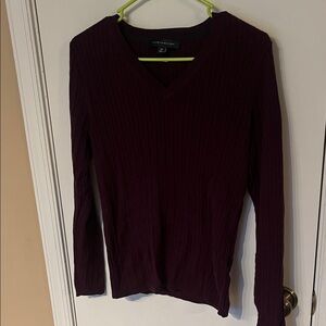 NWOT Tommy Hilfiger Deep Purple V-Neck Sweater